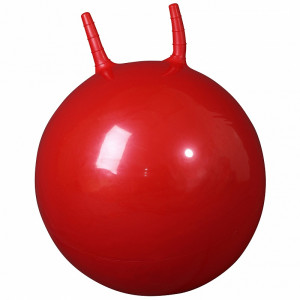 L 2350b Мяч гимнастический "попрыгун" 50см в коробке с насосом (красный)