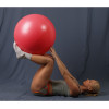 L 0765b_Мяч гимнастический c АБС для фитнеса 65см в коробке с насосом(красный)